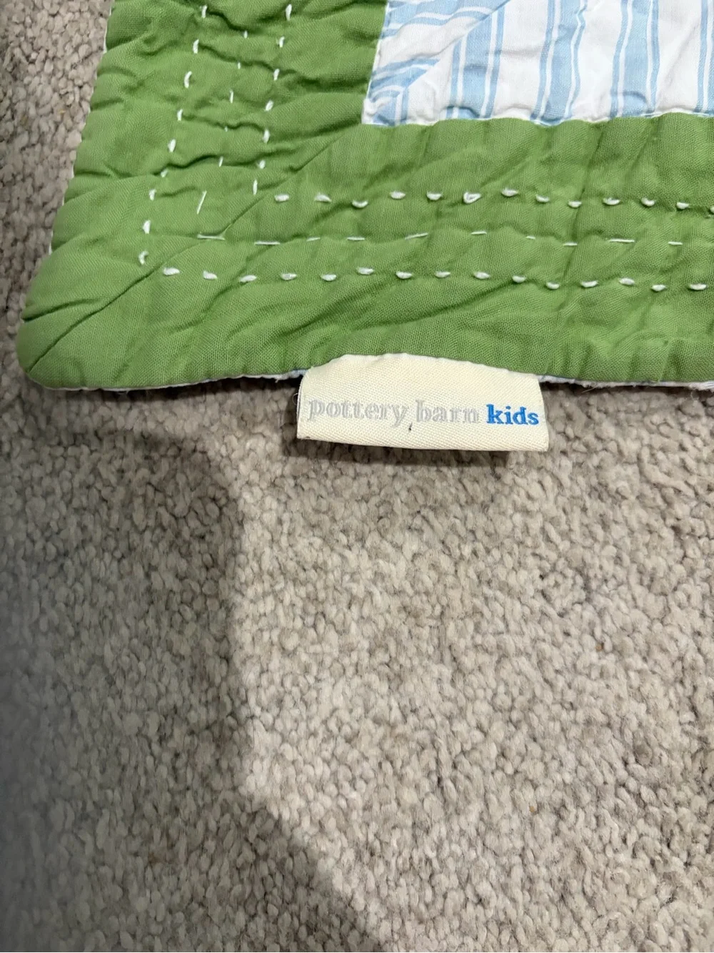 Pottery Barn Kids Surf Embroidered Bedspread, Twin Navy  & Cream Surfboard Quilt